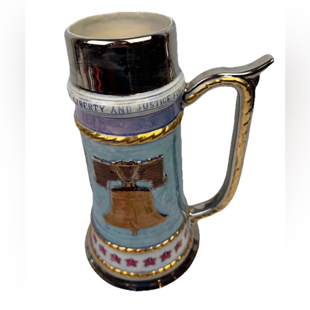 VTG1977 Bicentennial Beer Stein Liberty Bell Spirit Of ‘76 Judge Jack Brookshire